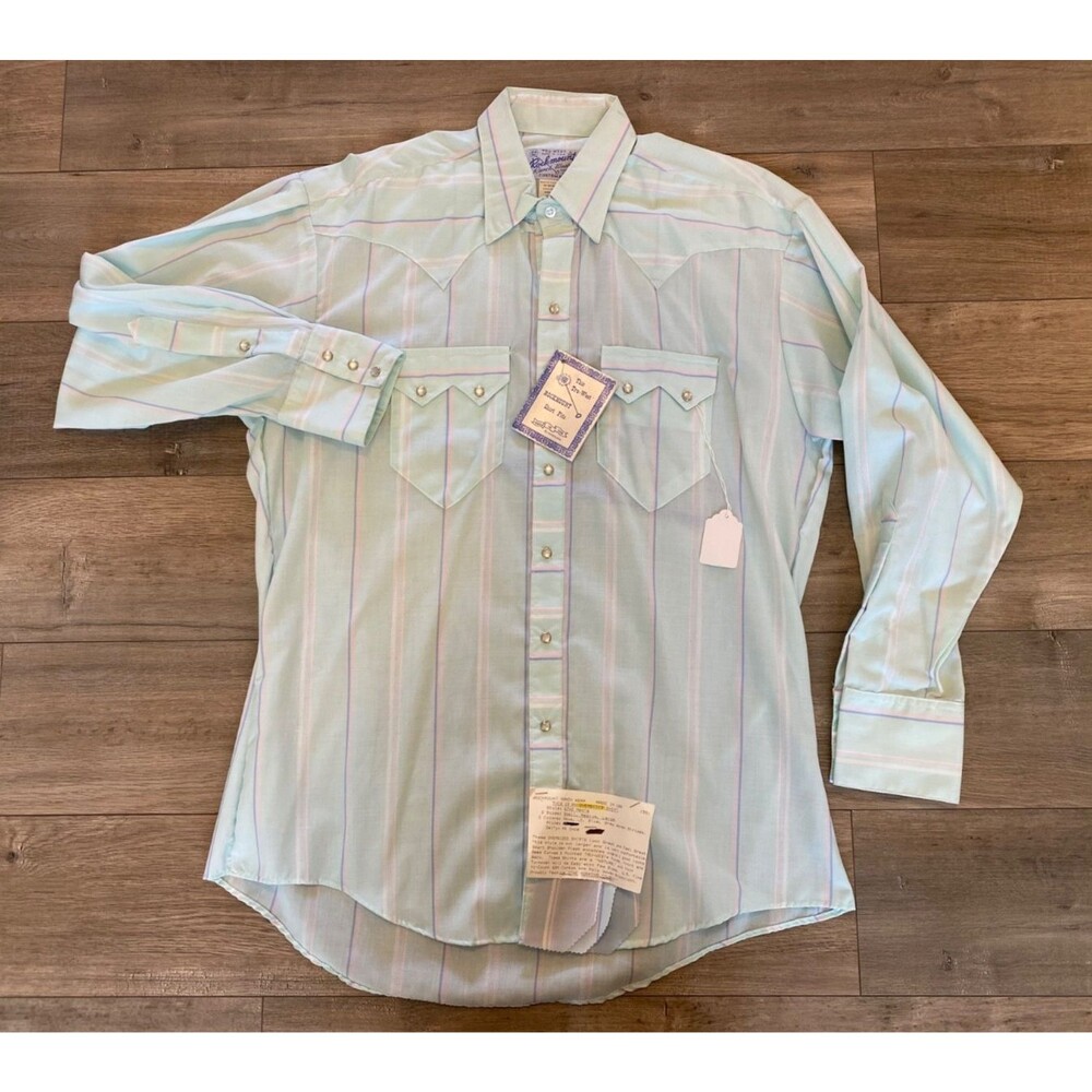 Rockmount Ranch Wear Mens M Snap Button Striped Cowboy Western Shirt READ